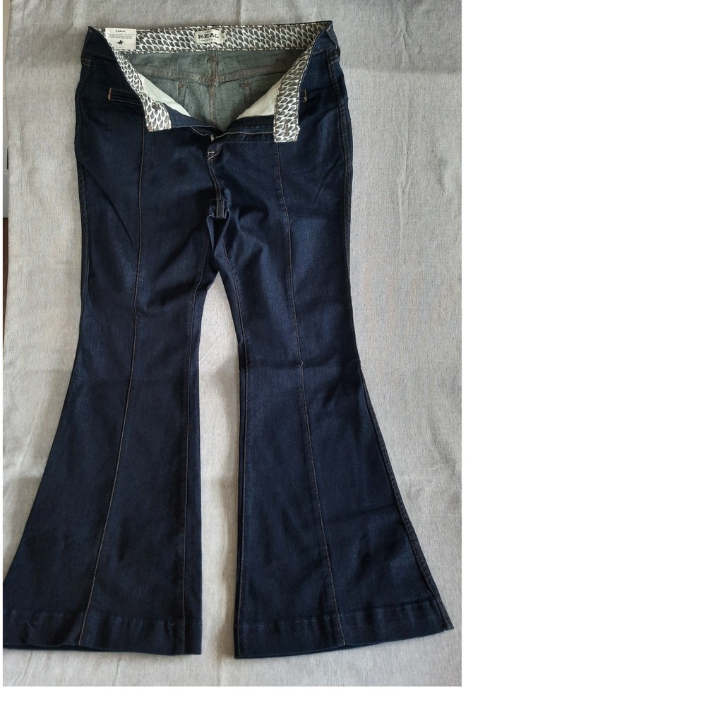 Ariat High Rise Flare Jeans Women's 34R Dark Wash Stretch Denim